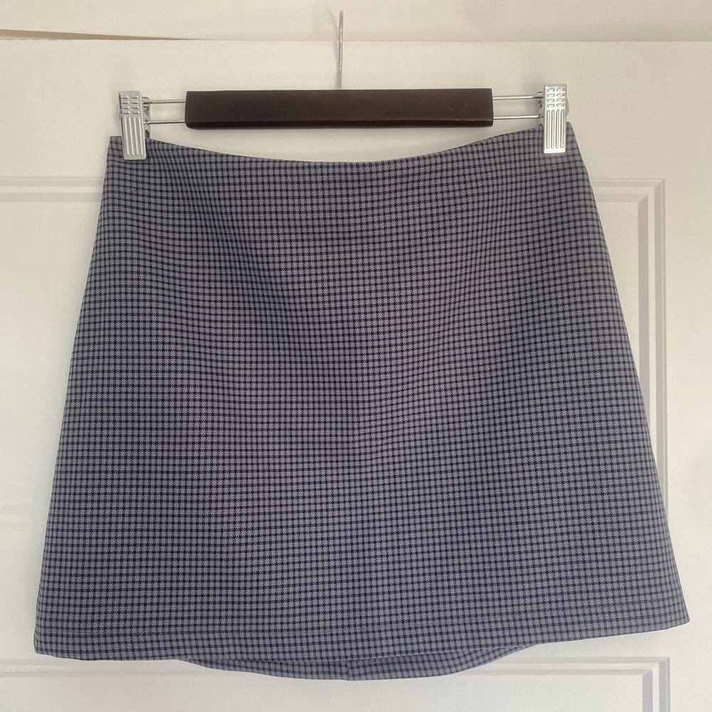 Urban Outfitters Black and White Checkered A-Line Skirt